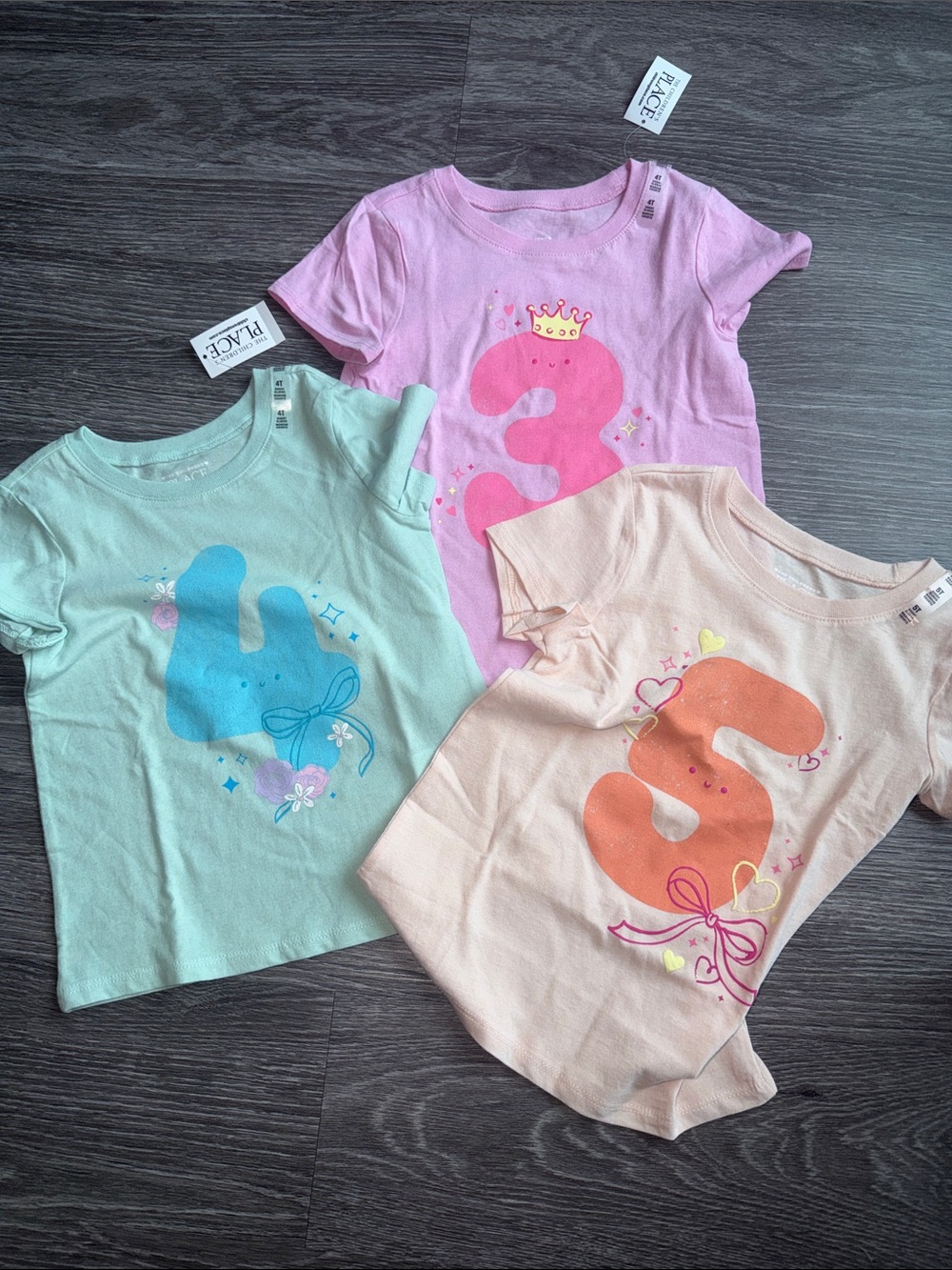 NWT- Set of 3 Girls Age Shirts